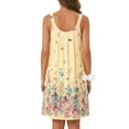thumbnail image 4 of UVN Womens Nightgown Sleeveless Sleepwear Crewneck Wide Strap Pleated Nightshirt Casual Print Sleepdress, 4 of 8