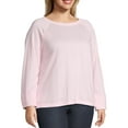 thumbnail image 3 of Just My Size Women's Plus Size French Terry Sweatshirt with Lace-up Sleeves, 3 of 5