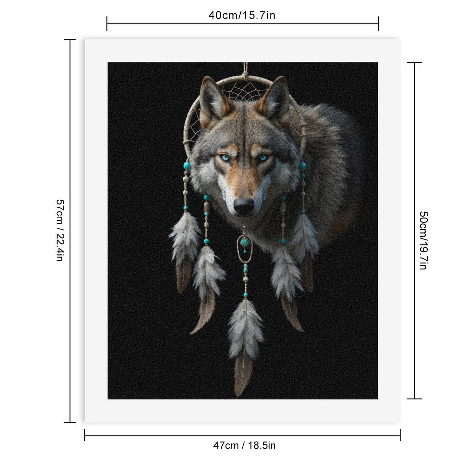 Paint By Numbers Kit for Adults Beginner - Dreamcatcher Wolf Feathers Art DIY Canvas Painting Kits for Adults, Frameless Paint By Number for Adults for Home Wall Decor 16x20 Inch