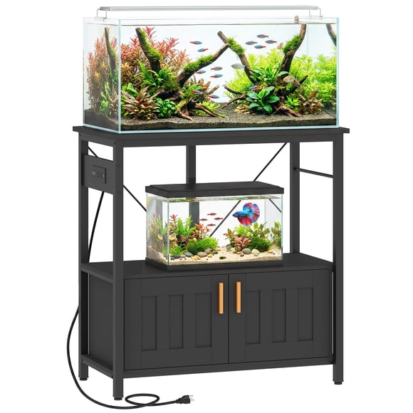 PawHut 20-29 Gallon Fish Tank Stand Aquarium Stand 330 LBS Capacity Black