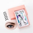 thumbnail image 1 of Rizador de pestañas Rizador de pestañas de metal clásico para todas las herramientas de maquillaje cosmético en forma de ojo, 6 almohadillas de repuesto de silicona de repuesto. Afortunado Sencillez, 1 of 5