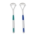 thumbnail image 1 of Limpiador raspador de lengua, cepillo de revestimiento de lengua, herramientas de limpieza bucal, raspador de lengua para combatir el mal aliento y ayudar a refrescar el aliento, 2 uds., 1 of 5