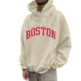 thumbnail image 2 of Men's Long Sleeve Boston Sweatshirts Oversized Lightweight Pullover Casual Hooded Sweater Printed Coat Casual Tops Casual Hoodies , S-3XL, 2 of 6
