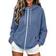 thumbnail image 2 of Yutgune Womens Zip Up Hoodie Y2K Oversized Zip Up Hoodie Women Long Sleeve Pocket Casual Sweatshirt, 2 of 9