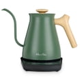 thumbnail image 1 of Harriet Gooseneck Electric Kettle - 1200W Fast Heat, 0.8L Stainless Steel, Precision Temp Control & Timer, Wood Handle, Pour Over Coffee and Tea, Gre, 1 of 9