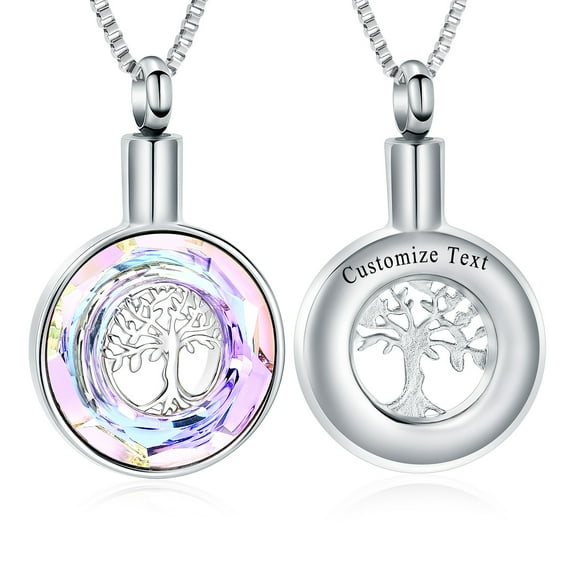 Circle Tree of Life Cremation Jewelry for Ashes Urn Necklace Urn Neckless Lockets Urn Pendants with Chain