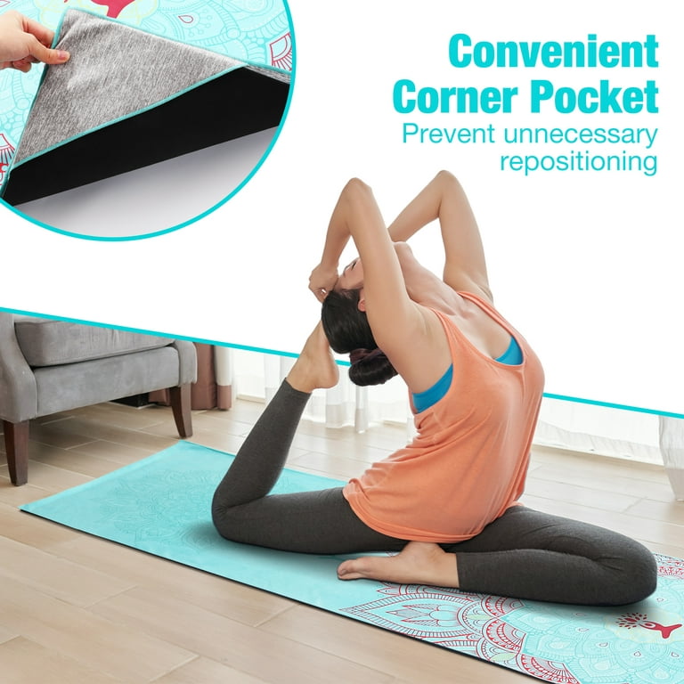MoKo Yoga Towel, No-Slip Hot Yoga/Pilates Mat Towel with Corner