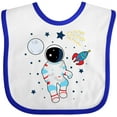 thumbnail image 3 of Inktastic Astronaut the Moon Spaceship and Shooting Star for Light Colors Boys or Girls Baby Bib, 3 of 4