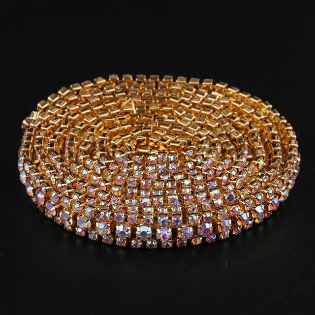 1 - 3 Fis - 1 -dix Adorno de Cadena de Cierre de de Imitación de Cristal - Suministros para Manualidades de Bricoje Diamante de color dorado BLESIY Diamantes de imitación