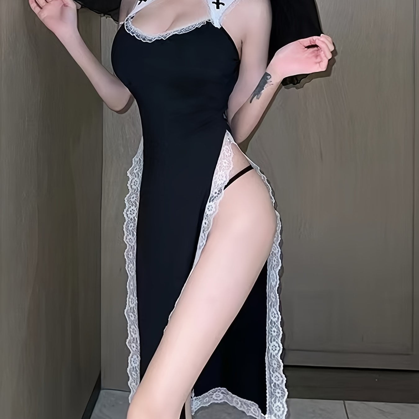 high slit dress underwear Veniq Wide Slit Dress – Intrigue main image 1