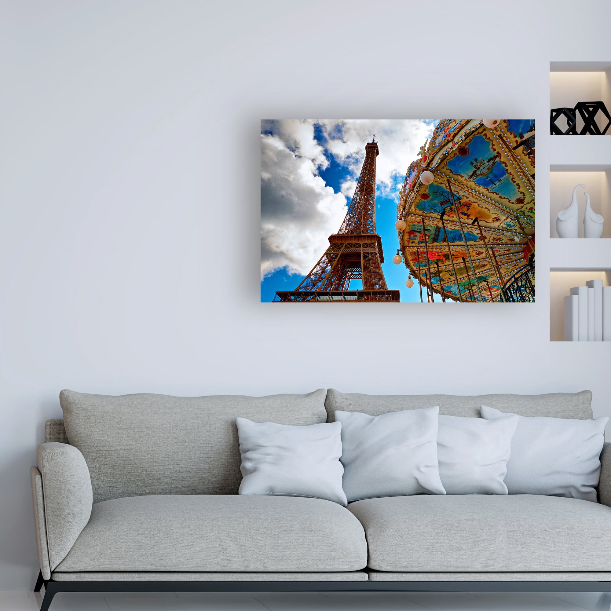 Trademark Fine Art 'La Tour et Le Carrousel' Canvas Art by Deborah Loeb Bohre