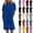 17# Blue, variant on Linen Short Sets for Women 2 Piece Short Sleeve Shirts Wide Leg Shorts Loose Fit Casual Cotton Linen Sets Summer Outfits Light Purple L