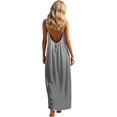 thumbnail image 4 of Uootdi Casual Dresses for Women Ombre Print Spaghetti Strap Backless Tie Back Maxi Dress Summer Vacation Style Gift, 4 of 9