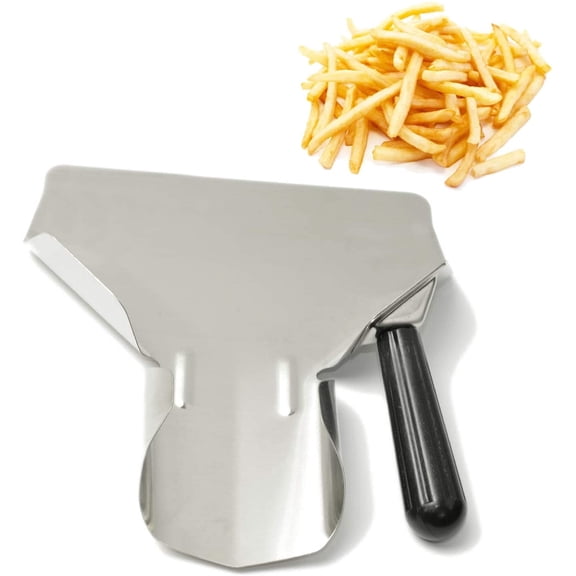 Stainless Steel French Fry Bagger Scoop Chip Popcorn Bagger Ice Candy Snacks Desserts Scooper, Right Handle