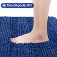 thumbnail image 3 of HAKUNA Striped Denim Blue Bathroom Rug Set 3 Pieces Ultra Soft, Non Slip Chenille Toilet Mat, Absorbent Plush Shaggy Bath Mats for Bathroom, Bedroom, Kitchen, 3 of 7