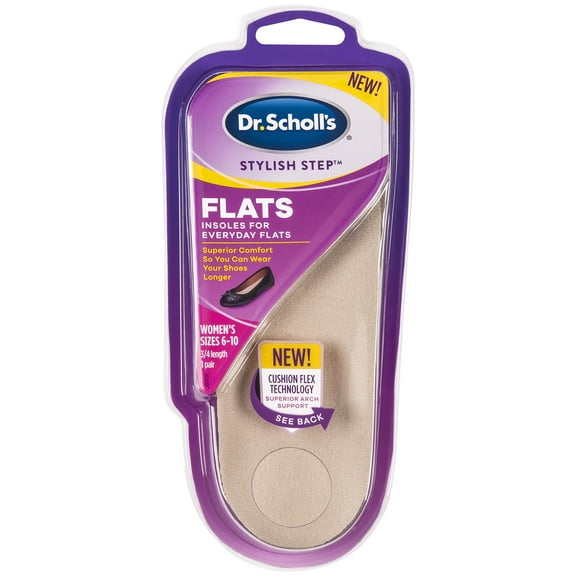 Dr. Scholl's Stylish Step Extended Comfort Insoles for Flats, 1 Pair, Size 6-10