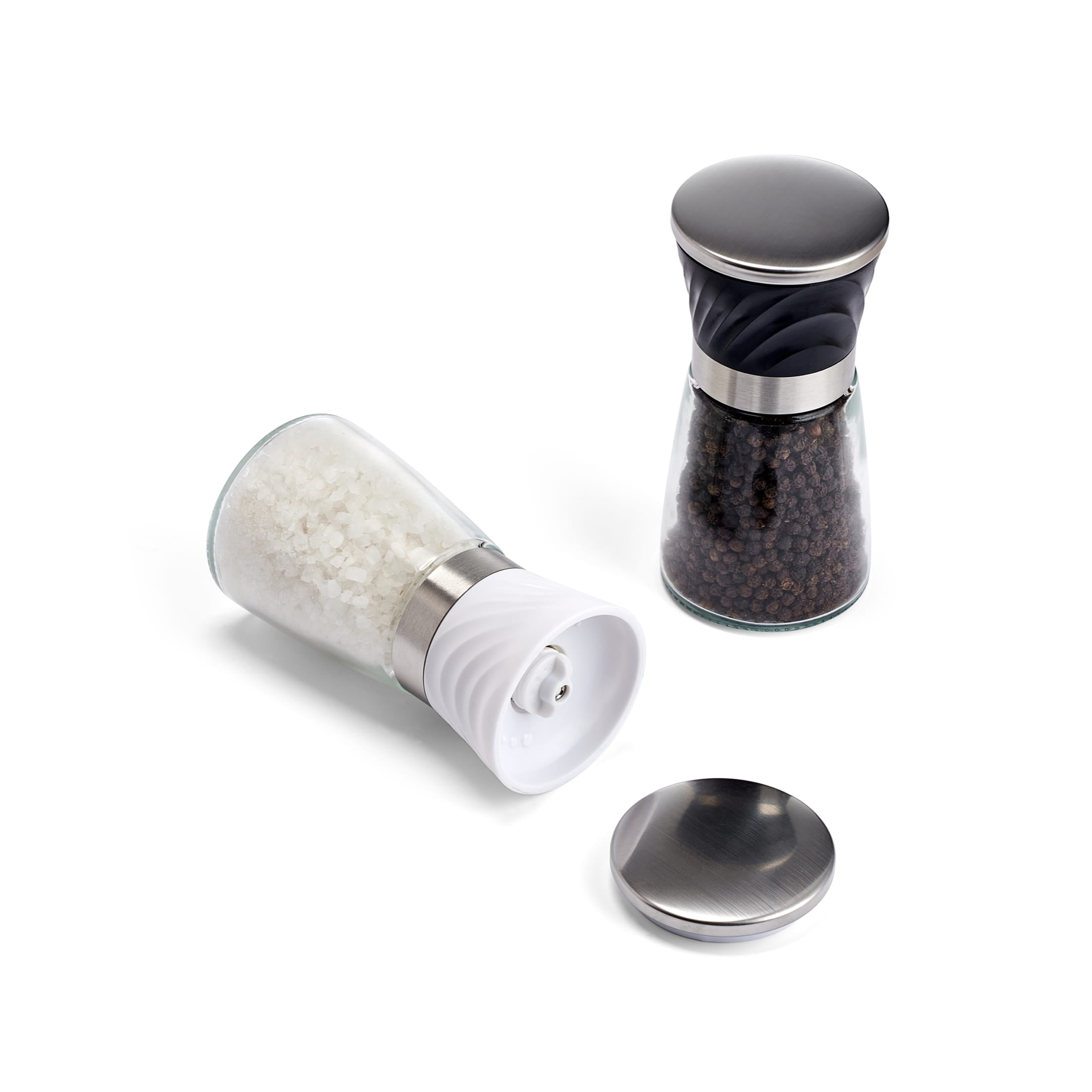 Kamenstein Set of 2 Prefilled Glass Salt and Pepper Grinders