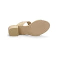 thumbnail image 5 of BLISSFUL STEP Women's Sandals Block Heels Dual Straps Slide Sandals Beige 7, 5 of 7