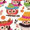 thumbnail image 6 of HAOXIT Owls Tablecloth, Group of Cowboy Cowgirl Owls with Hats and Guitars Cactus of de Themed Art, Round Table Cover for Dining Room Kitchen Decor, 6 of 8