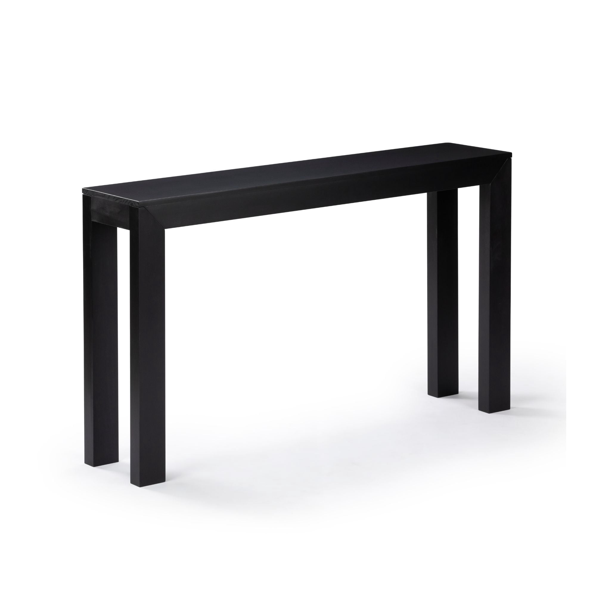 Plank+Beam 56" Modern Console Table, Solid Wood Narrow Entryway Table, Black