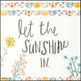 thumbnail image 1 of Let The Sunshine In Floral Yellow 8 x 8 MDF Wood Decorative Framed Sign, 1 of 1