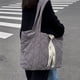 thumbnail image 1 of Bolsa Bolso de hombro de nailon a cuadros con cinta para mujer. bolso de mano grande informal (gris) Ehuebsd Nuevos Originales, 1 of 7