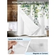 thumbnail image 3 of No Hook Cloth Fabric Shower Curtain with Snap in Liner, Summer Eucalyptus Leaves Waterproof Shower Curtains Set with See Through Top Window, Pastoral Rustic Botanical Bath Curtains Shower 72"x72", 3 of 6