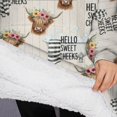 thumbnail image 3 of Oversized Wearable Blanket Hoodie,White Highland Cow Flower Bathtub Pattern Sherpa Blanket Hoodie with Super Pockets,Super Warm Fuzzy Pullover for Women & Men, 3 of 6