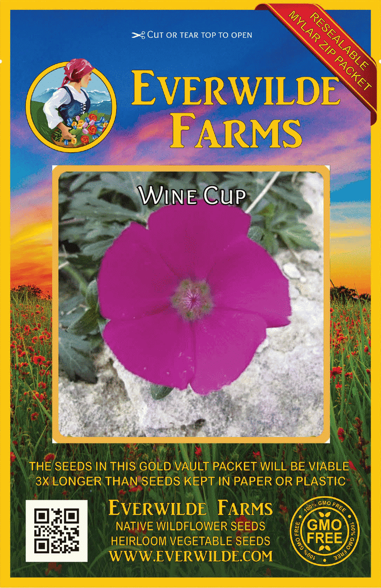 Everwilde Farms - 1 lb Wine Cup Native Wildflower Seeds - Gold Vault Bulk Seed Packet