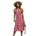 thumbnail image 6 of Summer Dresses for Women Maxi Dress Floral Dress Short Sleeve Elegant Dress, 6 of 6