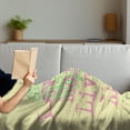 thumbnail image 3 of Animal Soft Flannel Fleece Throw Blanket, Love Live and Peace Image Positive Wishes for the World Work, Cozy Plush for Indoor and Outdoor Use, 60" x 80", Green Soft Pink Yellow, by Ambesonne, 3 of 5
