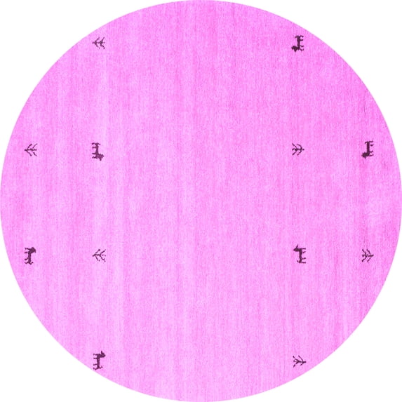Ahgly Company Indoor Round Solid Purple Modern Area Rugs, 3' Round