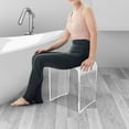 thumbnail image 4 of Clear Acrylic Shower Bench Seat Bathroom Stool Rounded Edge Bath Chair Seat for Sauna, Weight Capacity 300Lbs, 4 of 12