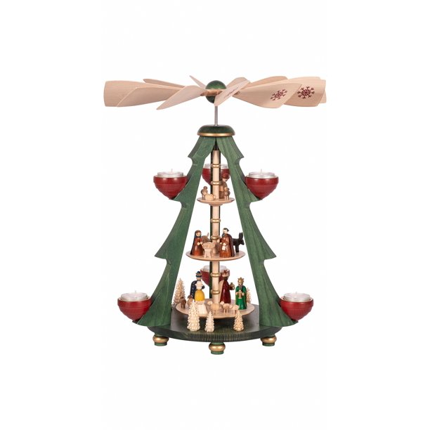 German christmas pyramid Nativity scene, 3tier, height 40 cm / 16 inch