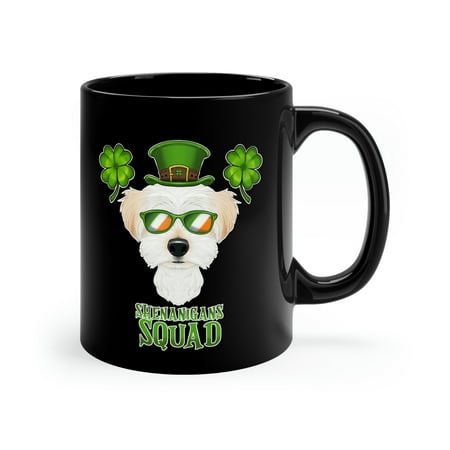 

Dealvie 11oz Black Coffee Mug Shenanigans Squad St Patricks Day Maltese