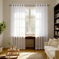 thumbnail image 5 of Nanqianyi White Sheer Curtains with Grommets, Light Filtering Semi Transparent Voile Drapes for Bedroom Living Room, 1 Panel, 52"W x 84"L, 5 of 9