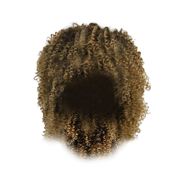 Afro rizado para mujeres negras, cabello africano rizado ondulado resistente al calor para mujeres negras Dorado