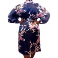 thumbnail image 6 of Floral Satin Womens Plus Size Robes, Sizes 20-38, Lightweight Sleepwear Robe Kimono, Knee Length, 6 of 7