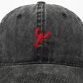 thumbnail image 7 of Byfri Lobster Embroidered Vintage Baseball Cap Washed Cotton Dad Hat for Outdoor Black 56-58cm, 7 of 7