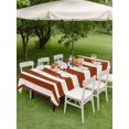 thumbnail image 4 of Outdoor Tablecloth with Umbrella Hole and Zipper, Burnt Orange Stripe Waterproof Patio Tablecloth for Dining 60''x84'', Farmhouse Striped Abstract Art Wipeable Table Cover for Picnic BBQ Party Patio, 4 of 9