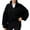 Black, variant on SGMVNU Women's Full Zip Short Jacket Warm Winter Long Sleeve Stand Collar Fuzzy Crop Coat with Drawstring Hem(Navy, S)
