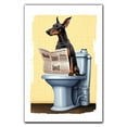 thumbnail image 3 of Doberman Pinscher Dog Canvas Wall Art for Bedroom Living Room Home Decor,Funny Dog Canvas Sitting on The Toilet Animal Pattern Office Artworks, modern wall decor, Ready to Hang, 3 of 6