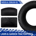thumbnail image 4 of Ktaxon 23x8.50-12 Turf Saver Tires Set of 2, 4PR Tubeless Lawn Mower & Garden Tractor Replacement Tires, 4 of 10