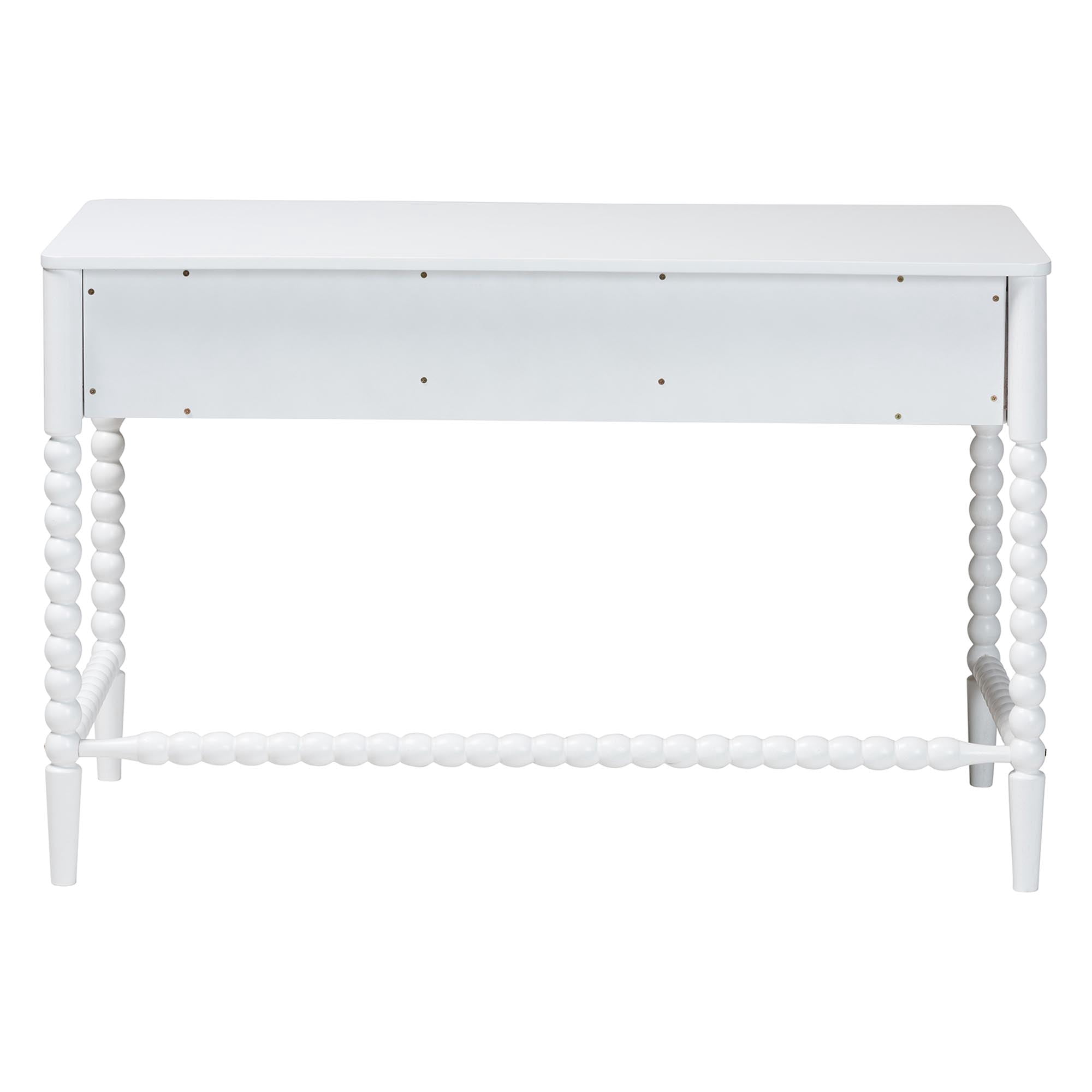 Baxton Studio Lucera Farmhouse Writing Desk, 3-Drawer, White