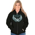 thumbnail image 4 of Country Strong Cute Angels Wings Star Zip Up Hoodie Men's Women's Brisco Brands L, 4 of 6