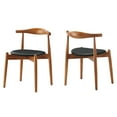 thumbnail image 2 of Modway Stalwart Dining Side Chairs Set of 2 in Dark Walnut Black, 2 of 10