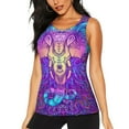 thumbnail image 2 of Picia Elephant in Tribal Style Pattern Women's Workout Tank Top,Breathable Activewear,Slim Fit Athletic Top,Versatile Workout Moisture-wicking top-Small, 2 of 9