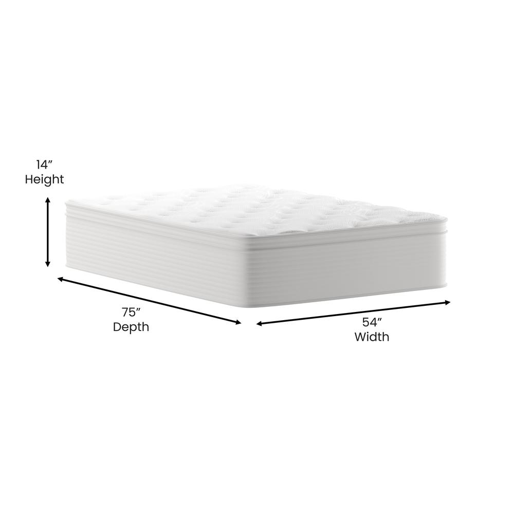 Flash Furniture Vista Commercial Foam & Polyester Fabric Full Mattress in White