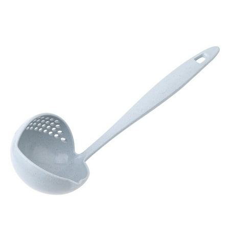 

Besufy 2 in 1 Filter Colander Hot Pot Porridge Soup Long Handle Big Spoon Kitchen Tool Blue