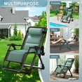 thumbnail image 3 of Zero Gravity Chair Support 440lbs for Poolside Backyard Beach, Foldable Ice Touch Reclining Lounge Chair with Headrest & Cup Holder for Indoor Outdoor, Patio Recliner Folding Reclining Chair, 3 of 9